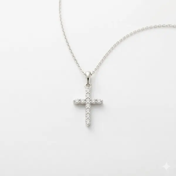 Collana oro bianco 18kt con croce